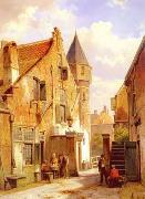 unknow artist European city landscape, street landsacpe, construction, frontstore, building and architecture.061 oil painting picture wholesale